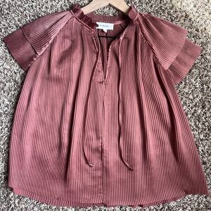 Böhme Magenta Nancy Pleated Top | Medium